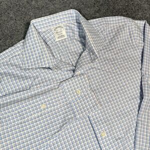 Brooks Brothers Regent Fit Non Iron All Cotton Check Dress Shirt Mens 16.5 35